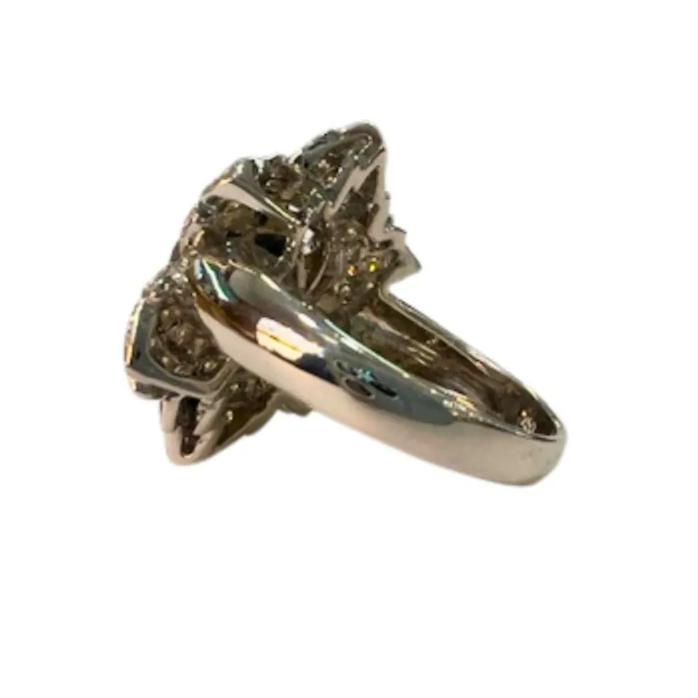 Bague design contemporain du 20ème siècle en or avec diamants