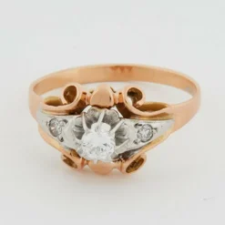 Bague Deux Ors avec Diamants