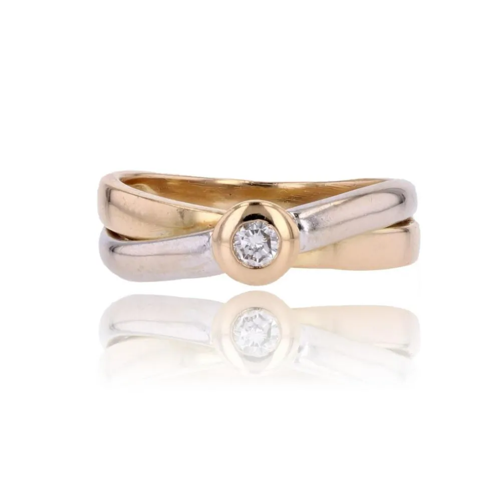 Bague deux ors diamant