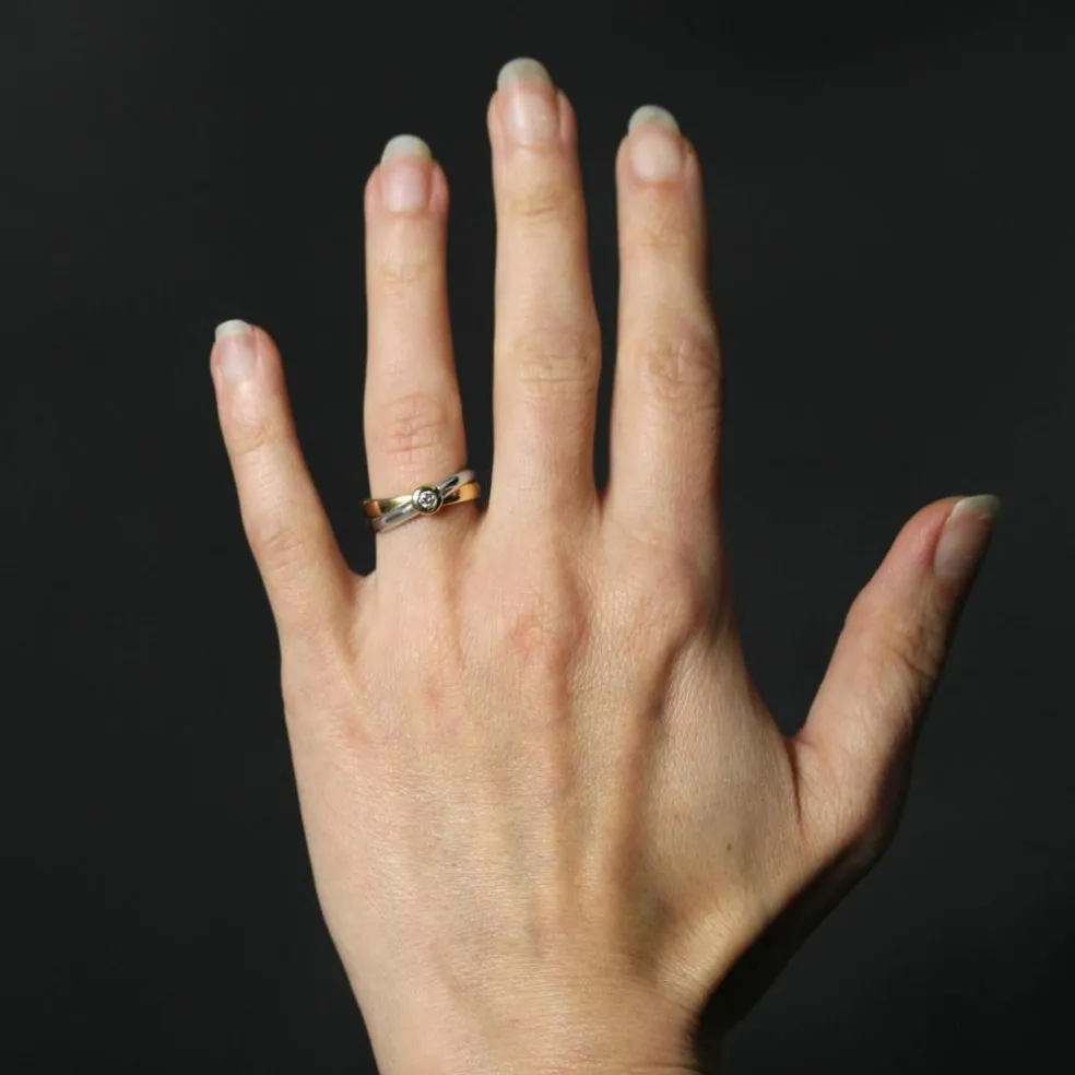 Bague deux ors diamant
