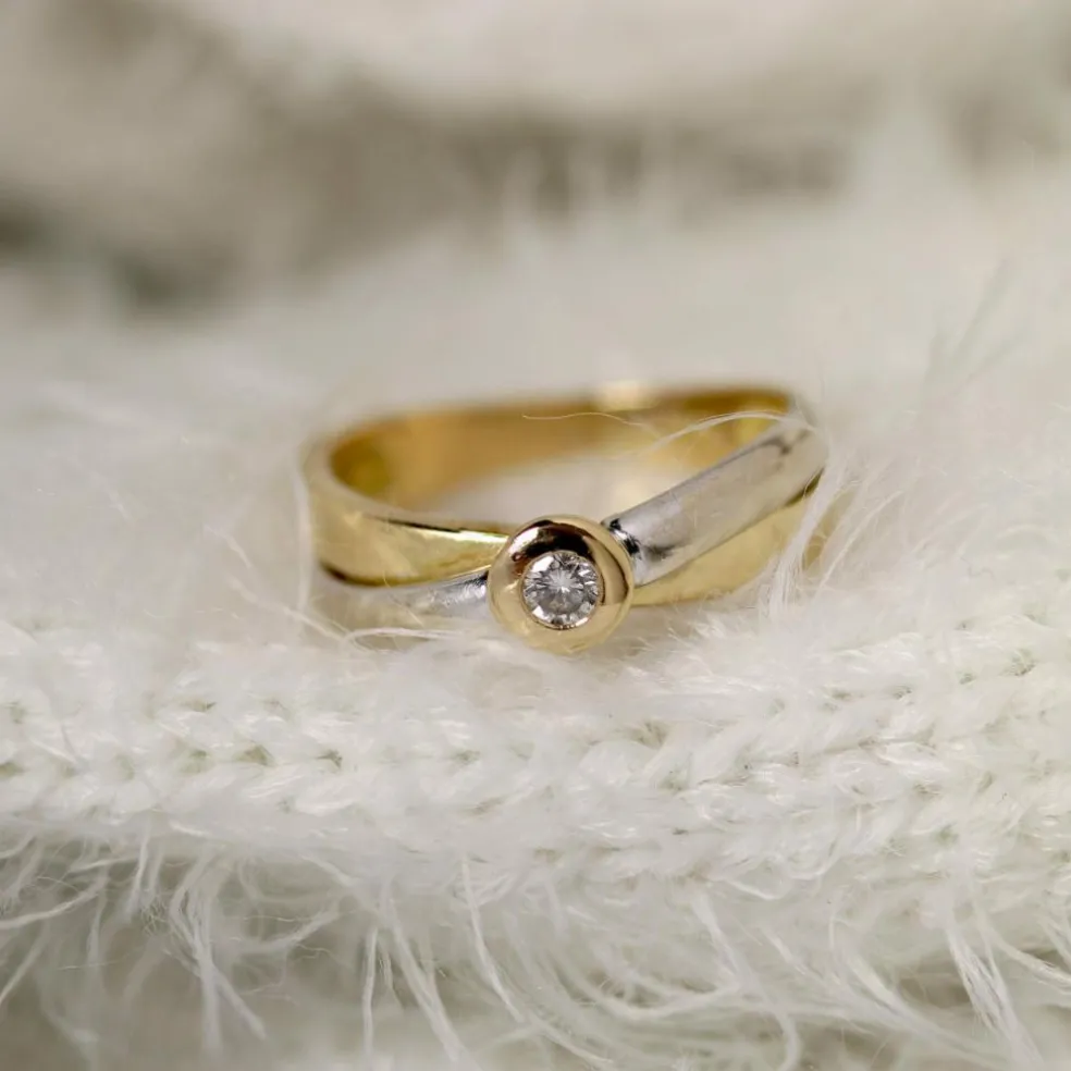 Bague deux ors diamant