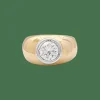 Bague deux ors, diamant 2,02 carats.