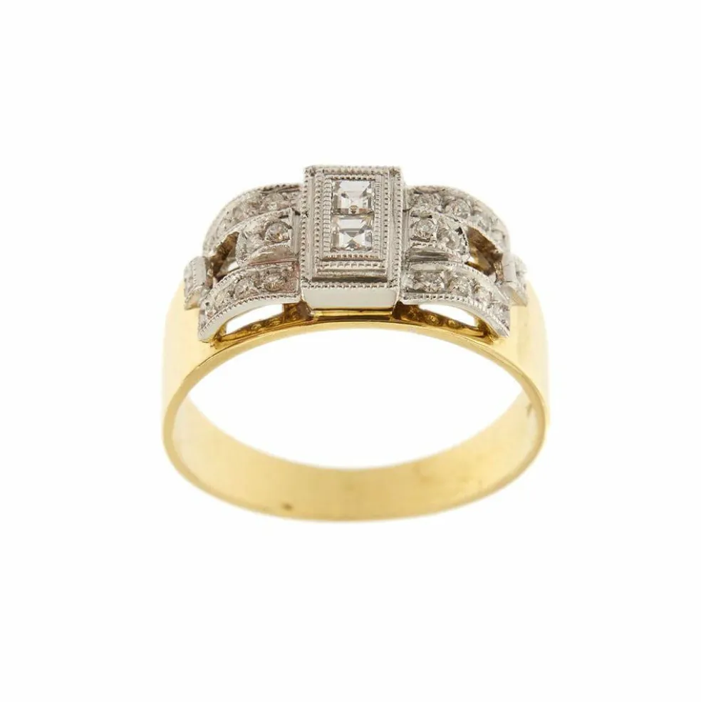 Bague deux ors et diamants
