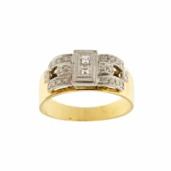 Bague deux ors et diamants