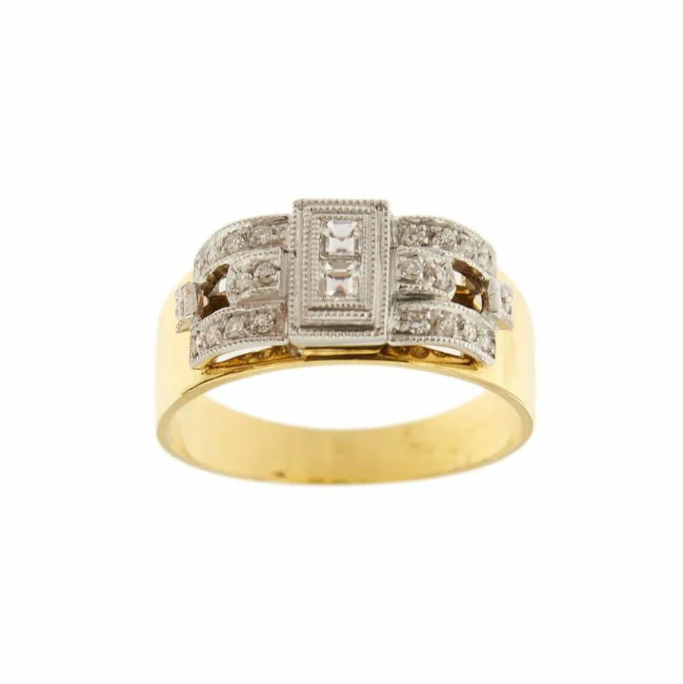 Bague deux ors et diamants