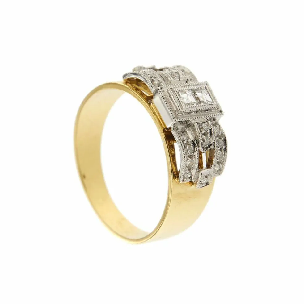 Bague deux ors et diamants