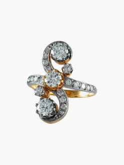 Bague Deux Ors époque Napoléon III Diamants
