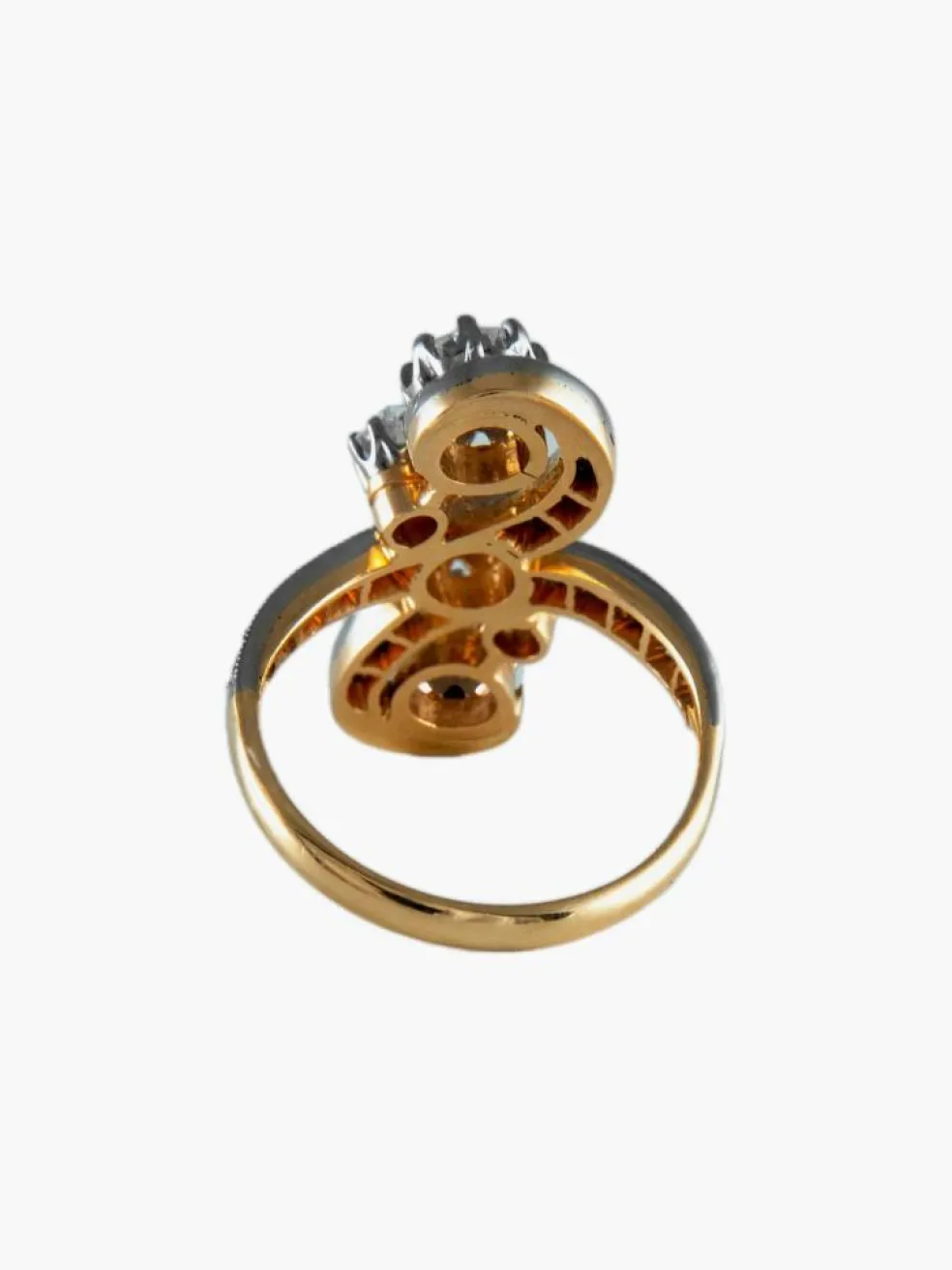 Bague Deux Ors époque Napoléon III Diamants