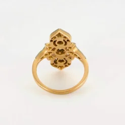 Bague deux ors rose et blanc, saphir et diamants