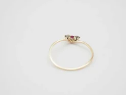 Bague diadème or jaune, rubis et diamants