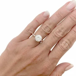 Bague diamant 2,52 carats, en or blanc.