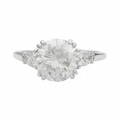 Bague diamant 2 carats, platine.