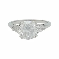 Bague diamant 2 carats, platine.