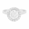 Bague diamant 1,26 ct à entourage, or blanc.