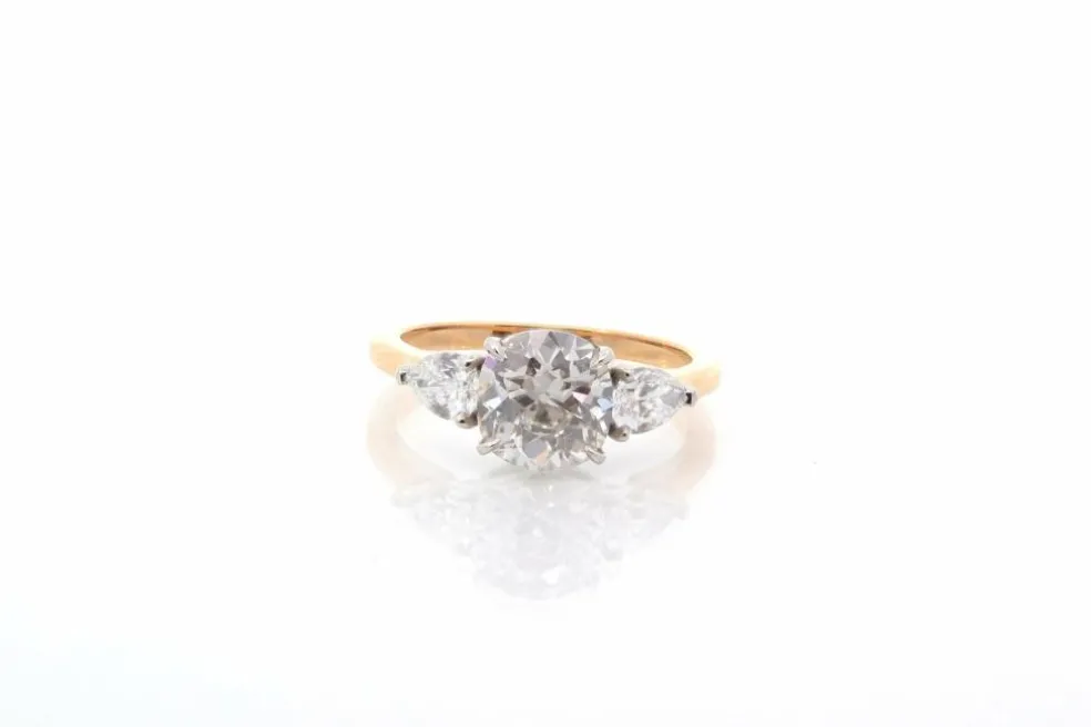 Bague diamant 1,88 cts H/SI2 en or et platine