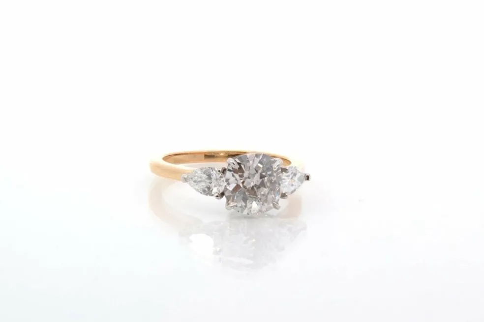 Bague diamant 1,88 cts H/SI2 en or et platine