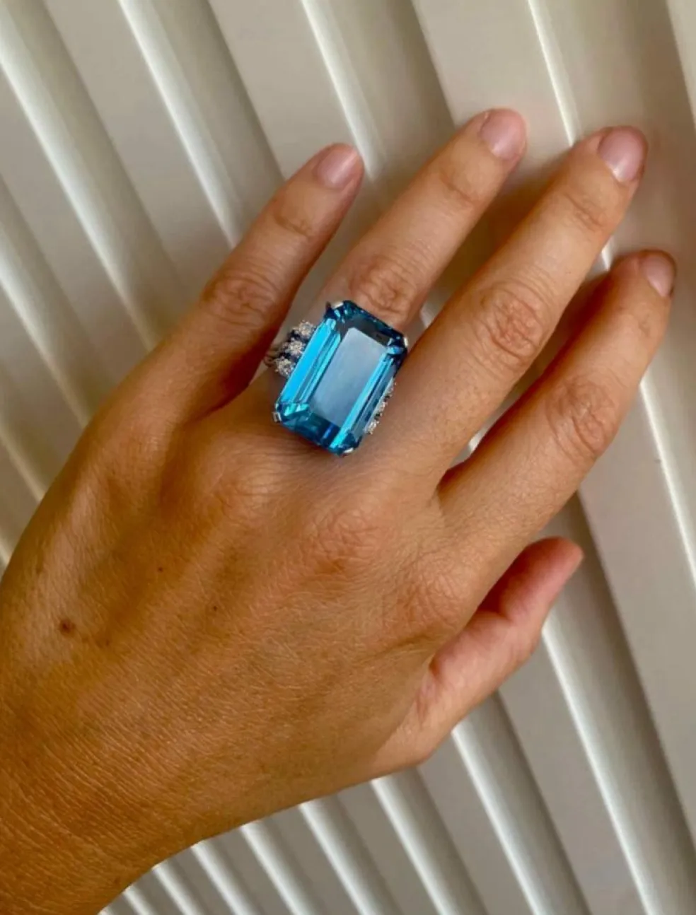Bague Diamant Aigue-Marine Santa Maria 25 Carats