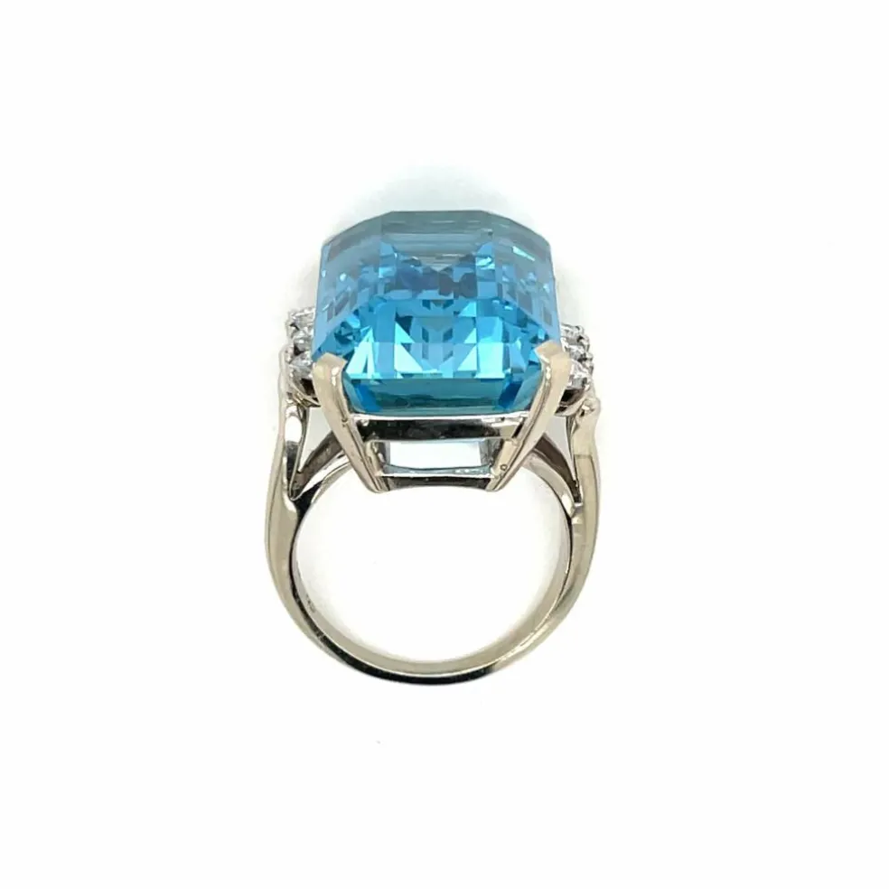Bague Diamant Aigue-Marine Santa Maria 25 Carats