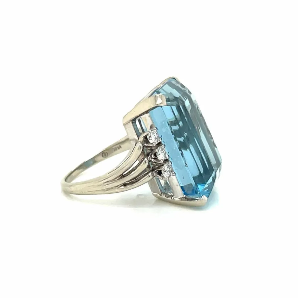 Bague Diamant Aigue-Marine Santa Maria 25 Carats