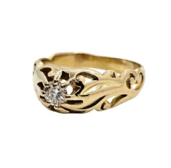 Bague Diamant ancienne or jaune