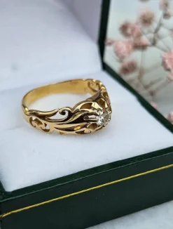 Bague Diamant ancienne or jaune