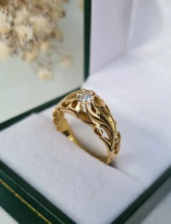 Bague Diamant ancienne or jaune