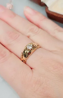 Bague Diamant ancienne or jaune