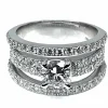 Bague diamant 0.74ct pavage diamants