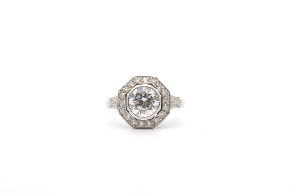Bague diamant 1,40cts I/VS1 en platine