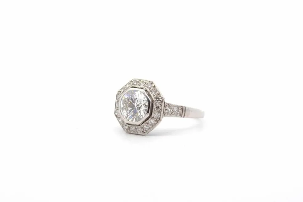 Bague diamant 1,40cts I/VS1 en platine