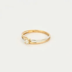 Bague diamant 0.15cts or 18 carats taille 53
