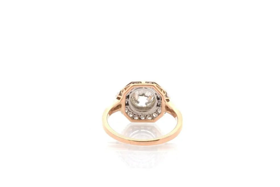 Bague diamant de 1,24cts en or et platine