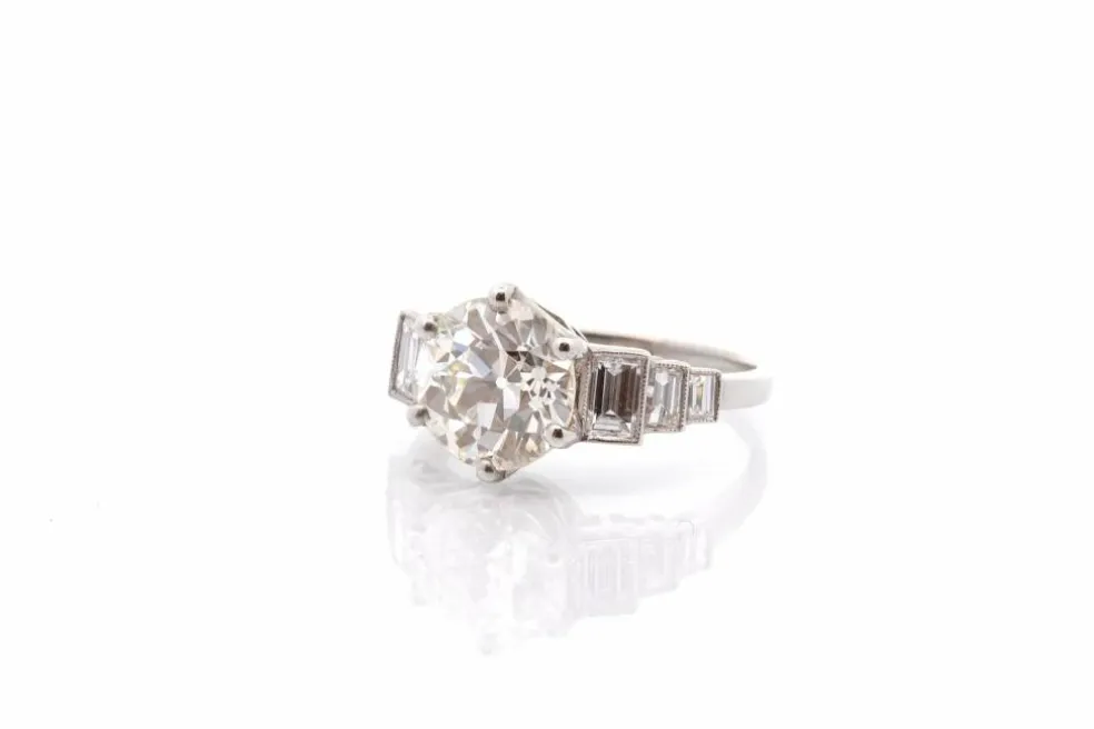 Bague diamant de 3,18cts en platine