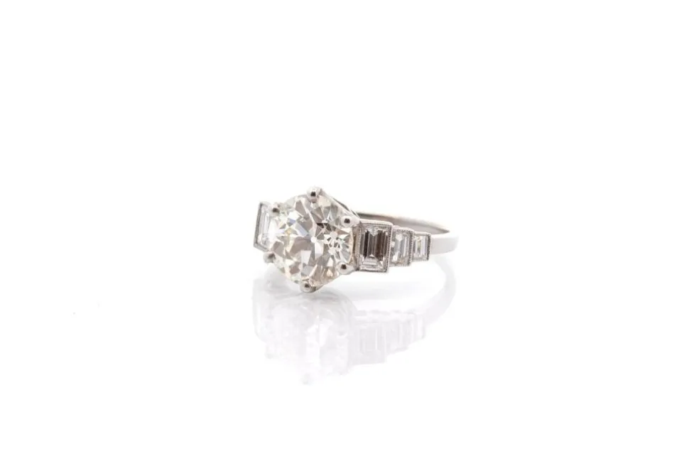 Bague diamant de 3,18cts en platine