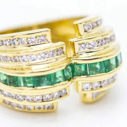 Bague diamant et émeraude