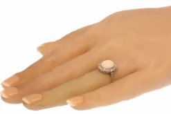 Bague diamant et opale