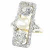 Bague diamant et perle