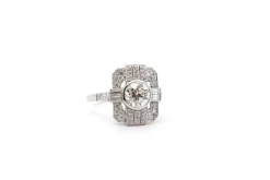 Bague diamant et platine