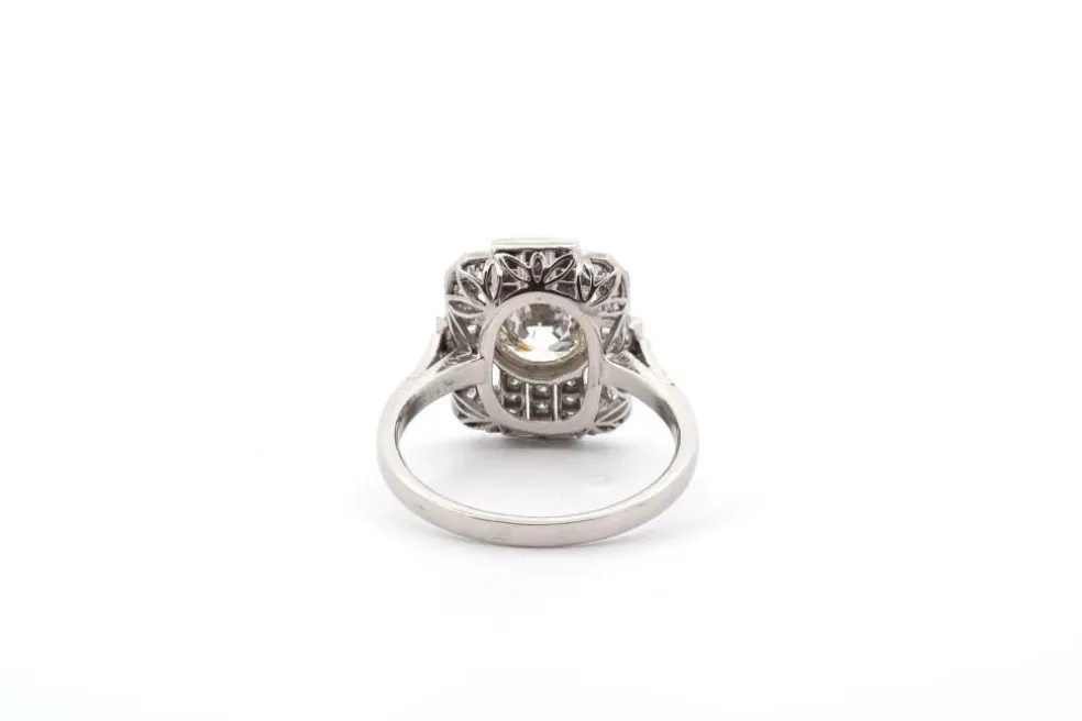 Bague diamant et platine