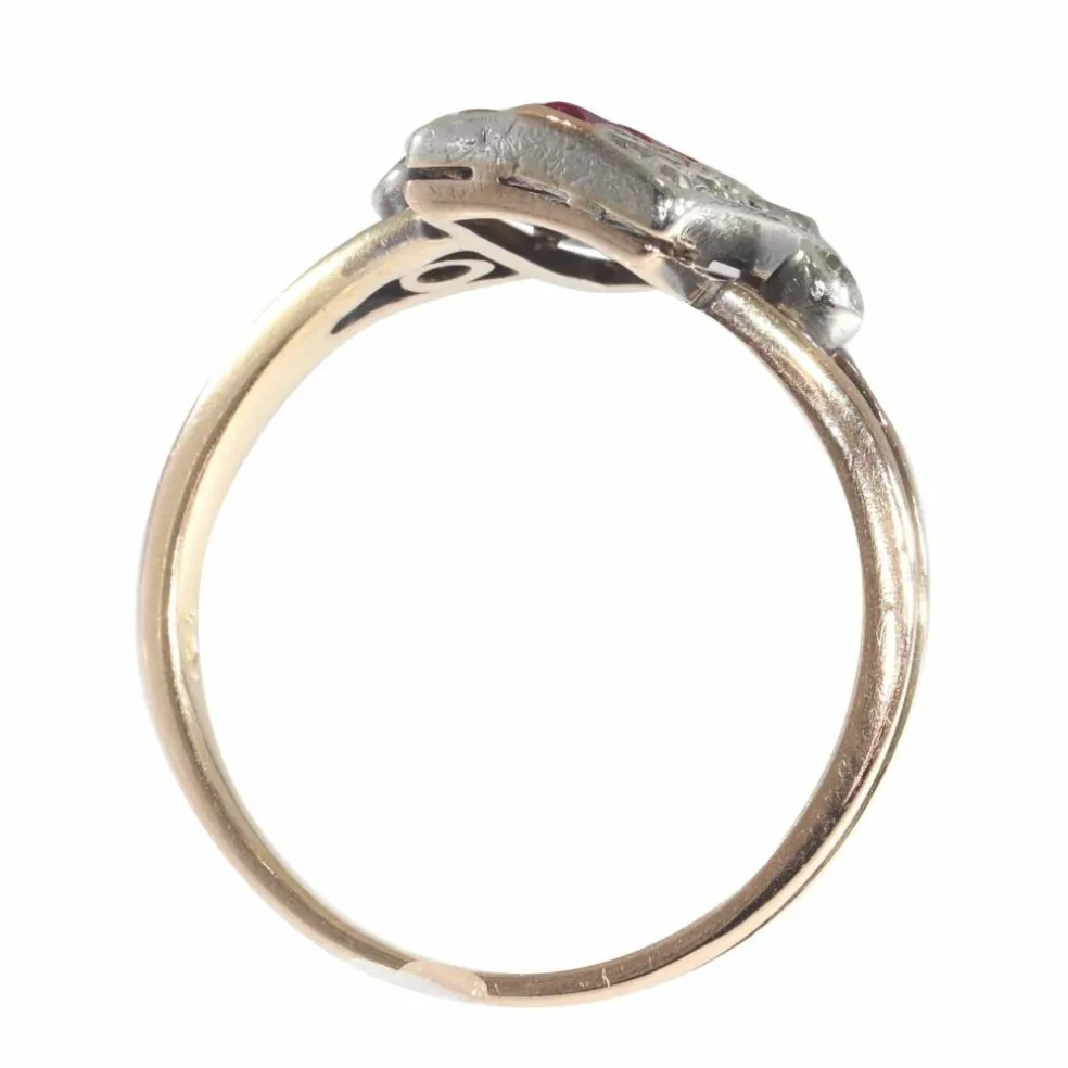 Bague diamant et rubis
