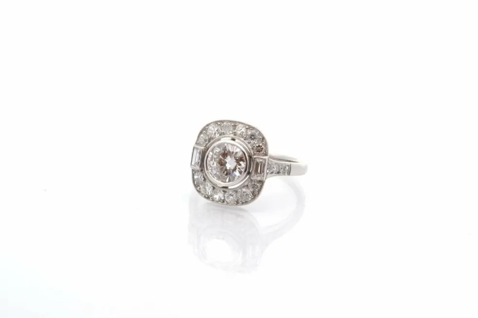 Bague diamant E/VS2 de 1,17cts en platine