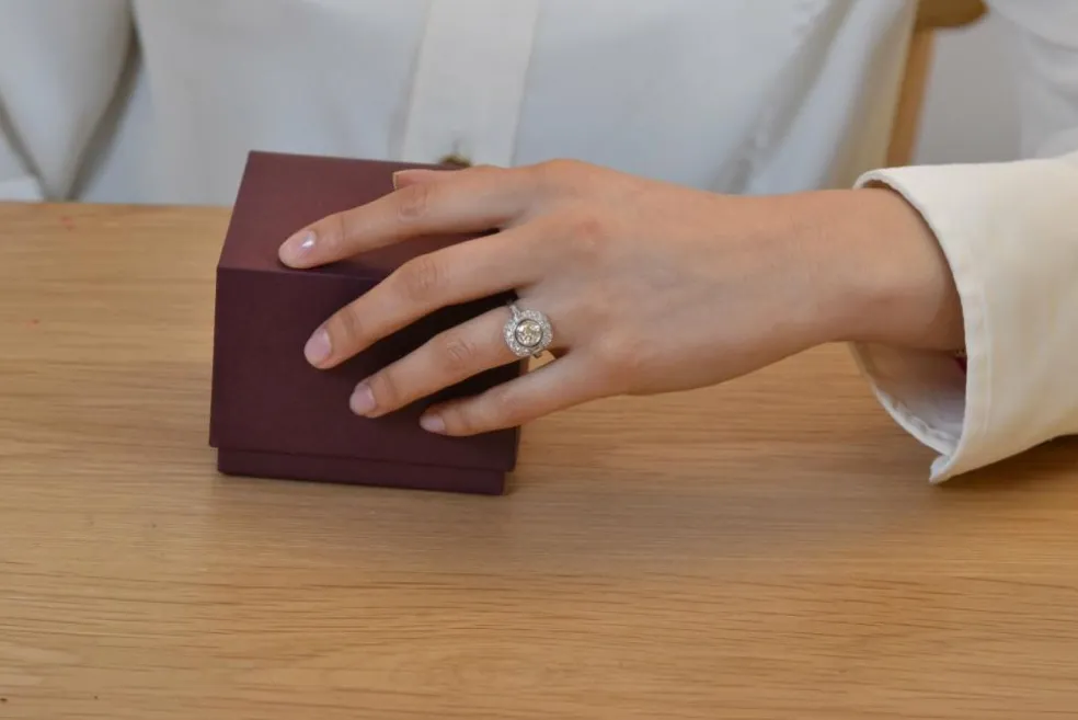 Bague diamant E/VS2 de 1,17cts en platine