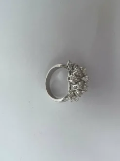 Bague diamant fantaisie cocktail de fleurs