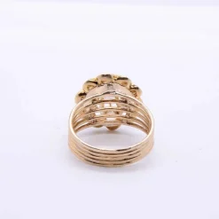 Bague diamant jaune « fleur » Napoléon III, or