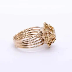 Bague diamant jaune « fleur » Napoléon III, or