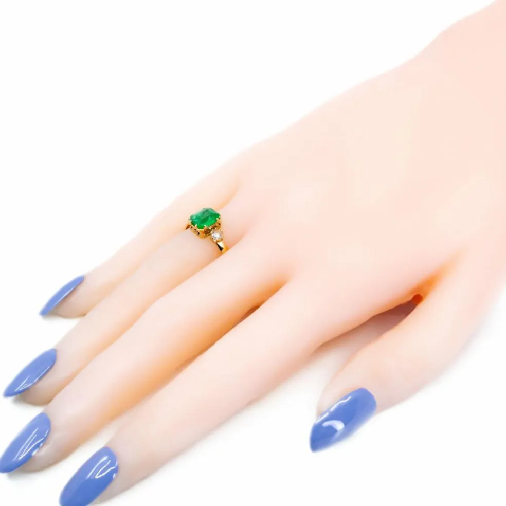 Bague diamant émeraude 18 carats 15733-5207