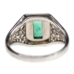 Bague diamant émeraude onyx