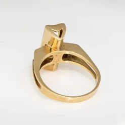 Bague diamant mobile années 70 en or jaune