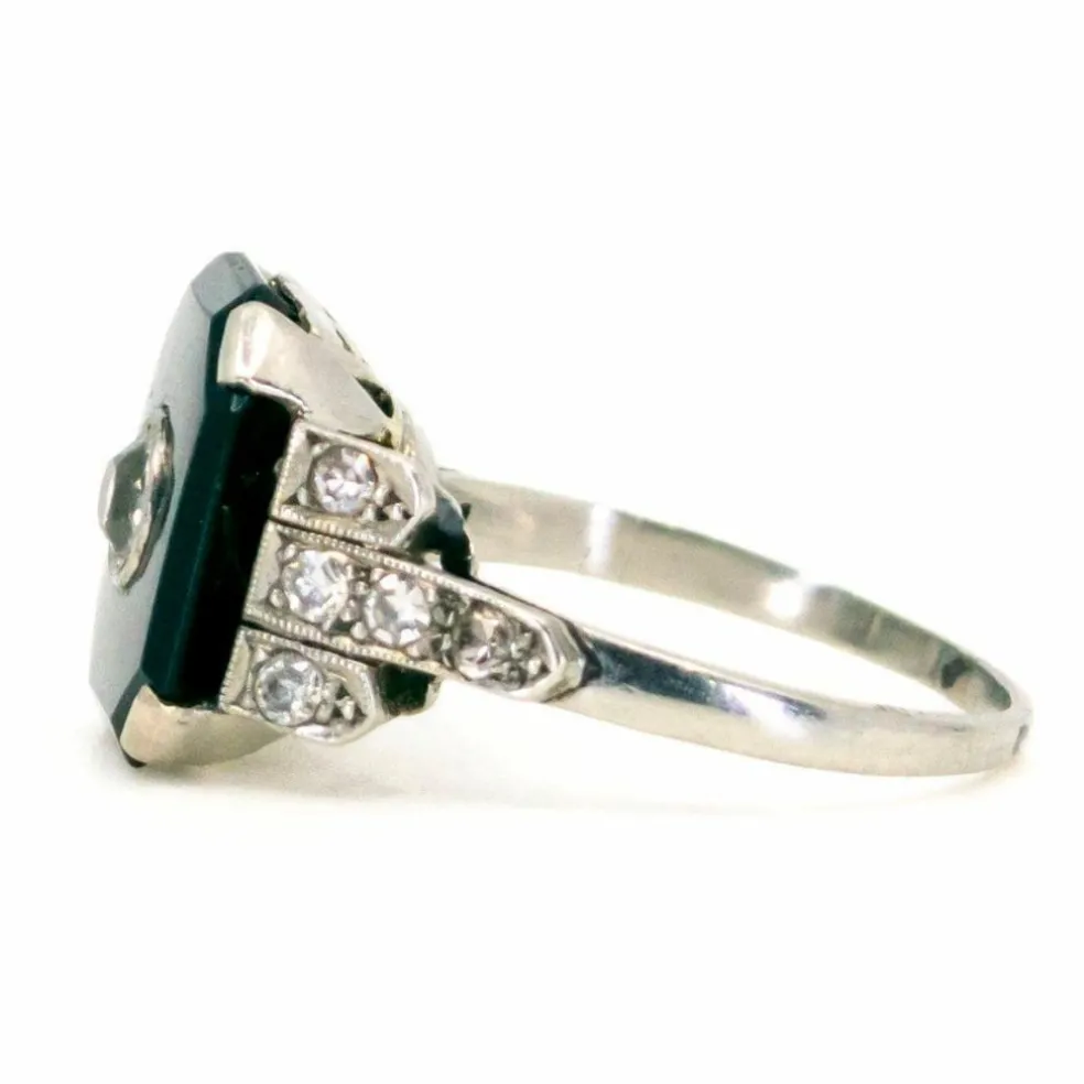 Bague Diamant Onyx Platine
