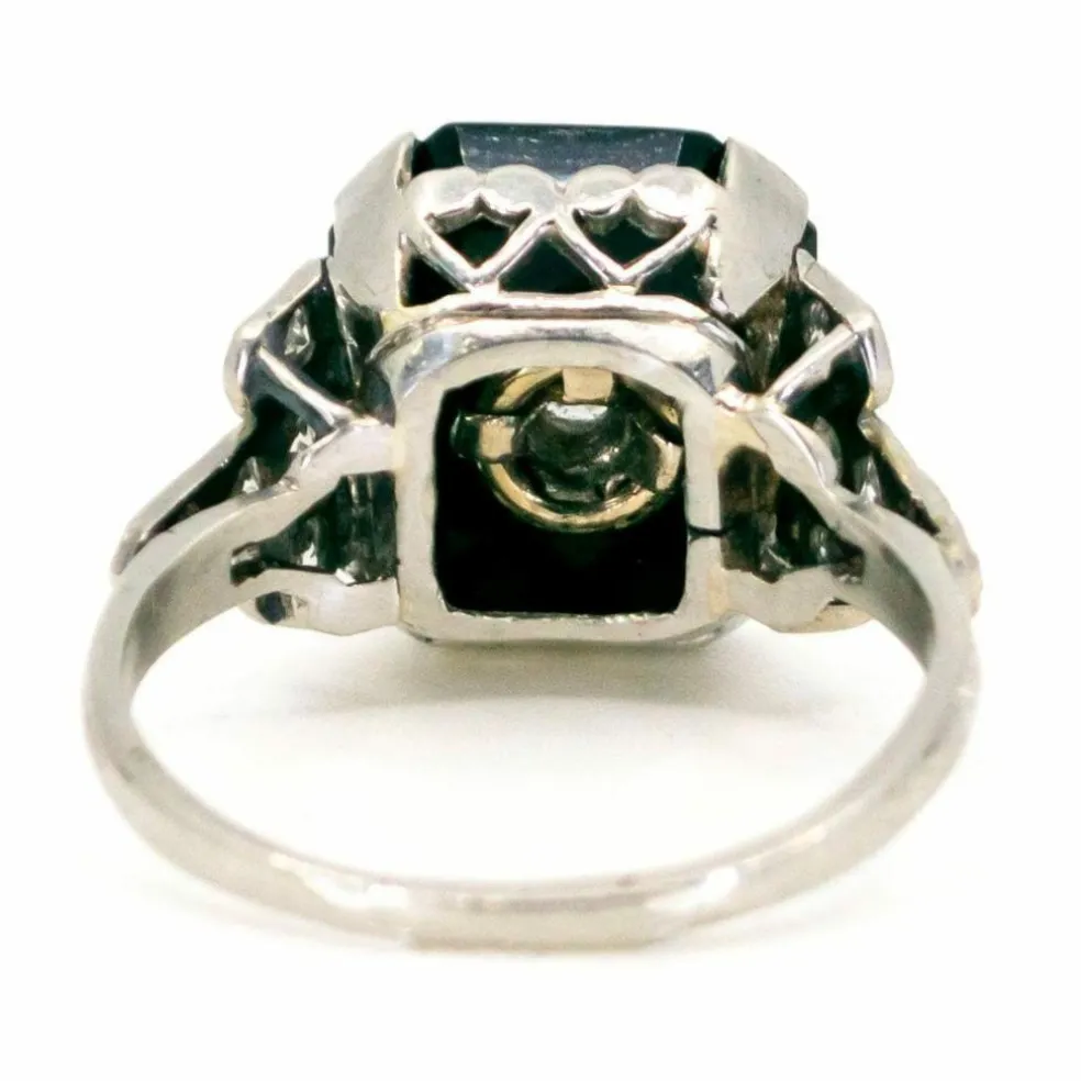 Bague Diamant Onyx Platine